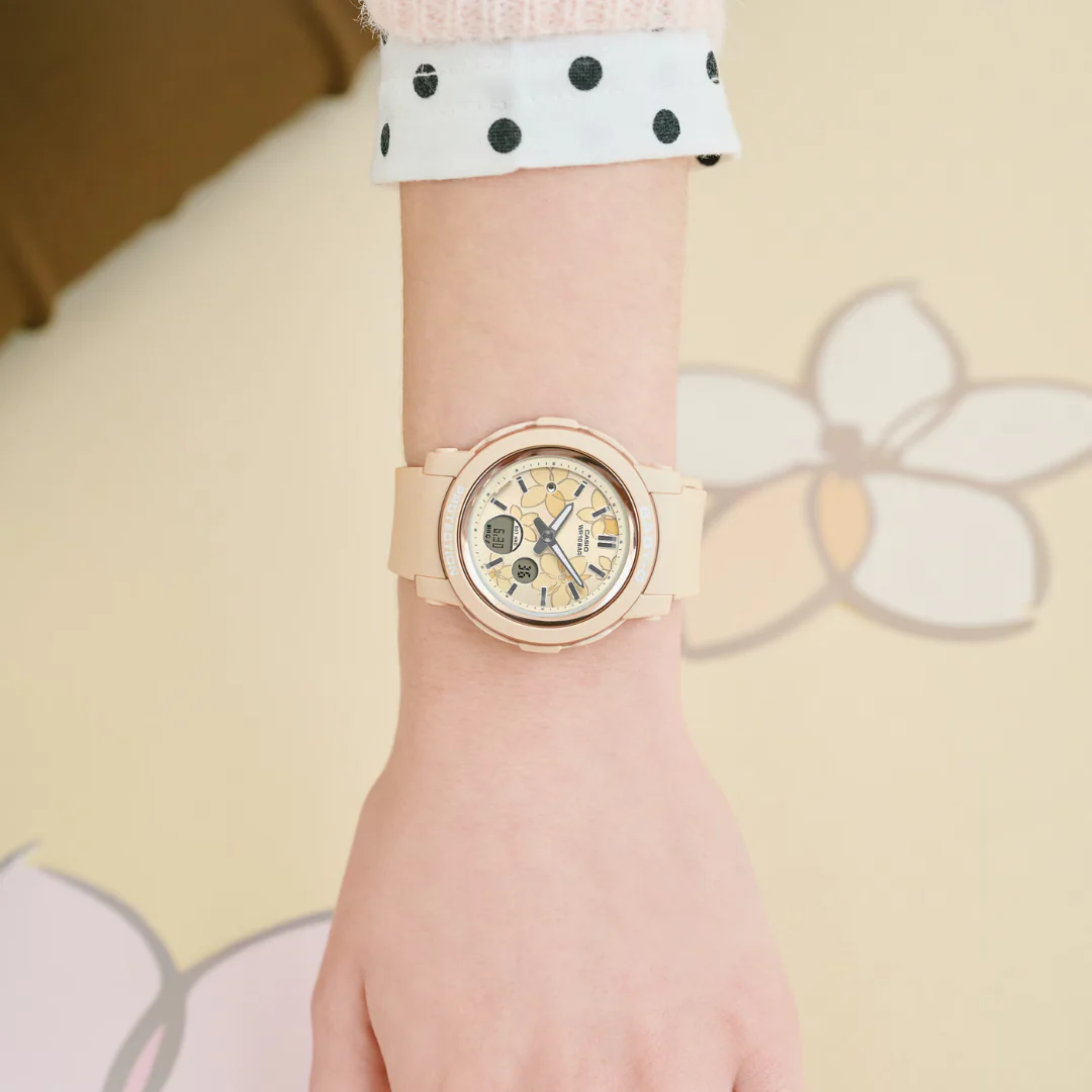 CASIO BABY-G BGA-290FL-4ADR FLOWER ANALOG-DIGITAL BEIGE PINK WOMEN WATCH - Image 3