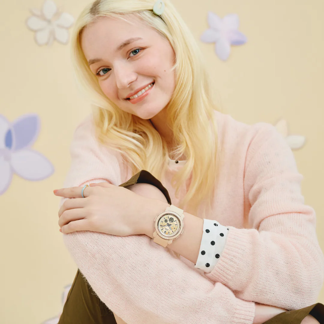 CASIO BABY-G BGA-290FL-4ADR FLOWER ANALOG-DIGITAL BEIGE PINK WOMEN WATCH - Image 4