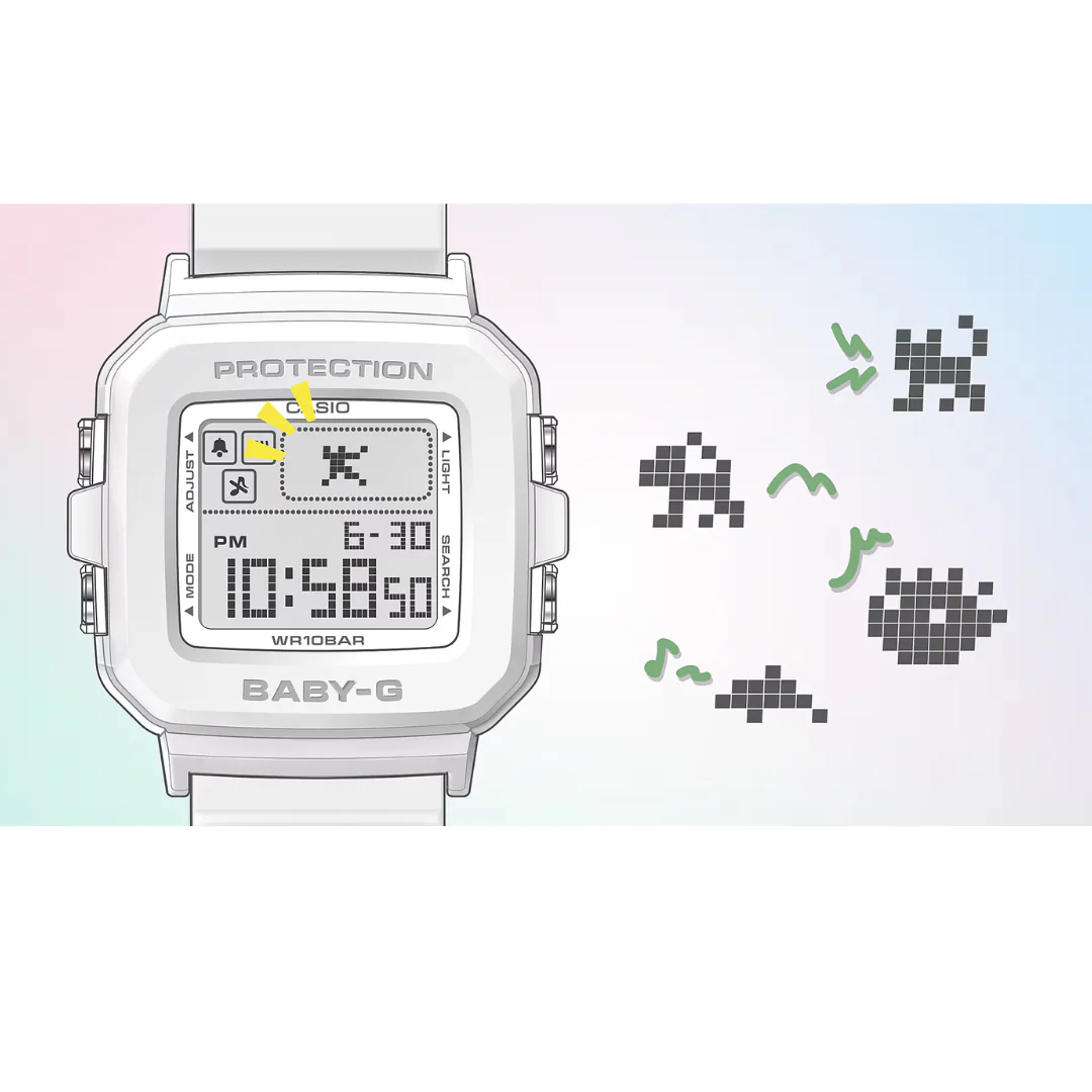 CASIO BABY-G＋PLUS BGD-10L-7DR DIGITAL WHITE WOMEN WATCH - Image 9