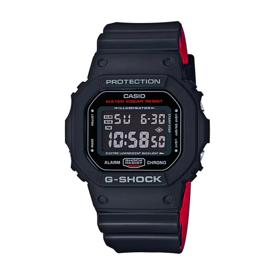 CASIO G-SHOCK DW-5600UHR-1DR STANDARD DIGITAL BLACK WATCH