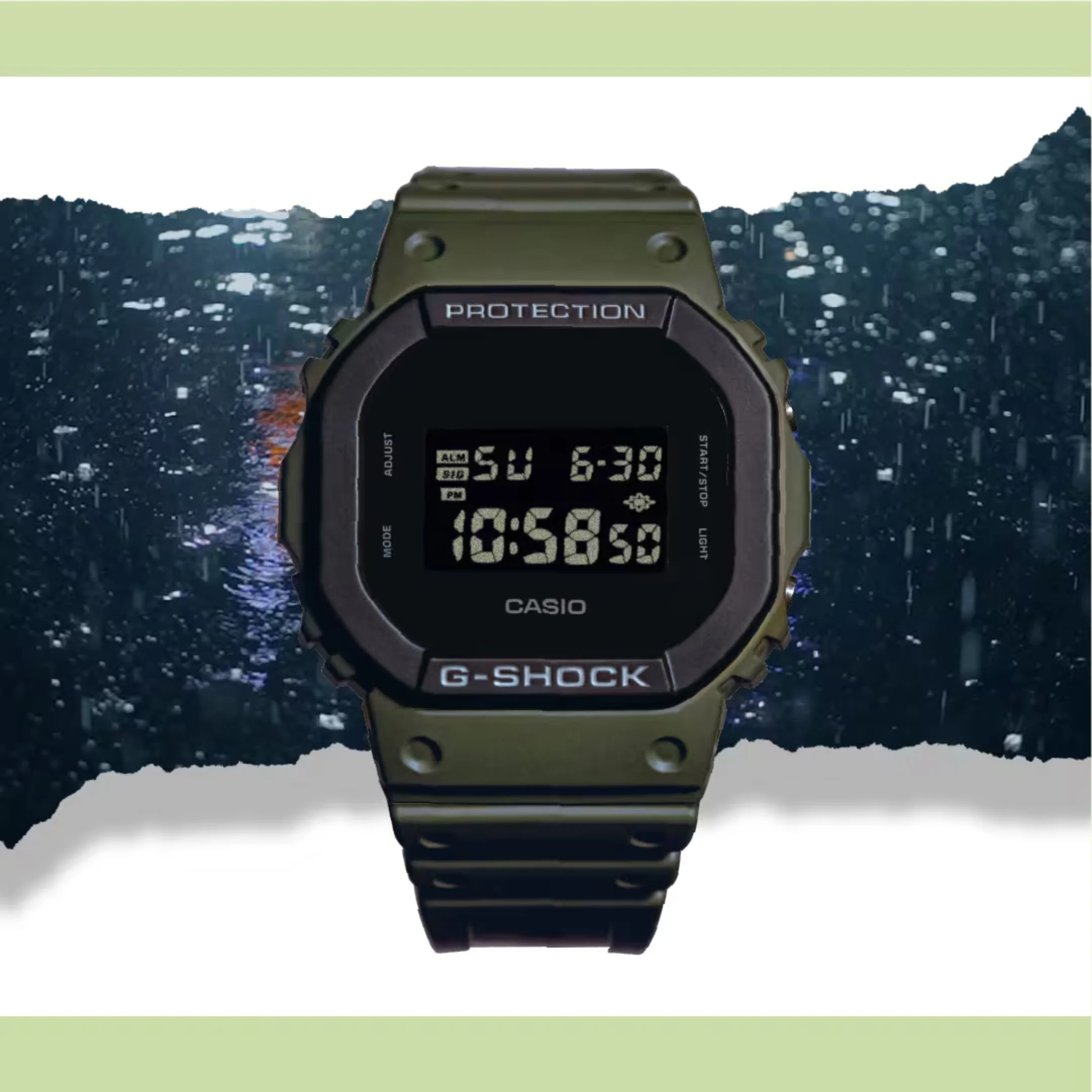 CASIO G-SHOCK DW-5610UU-3DR SPECIAL COLOUR MODELS GREEN WATCH - Image 2