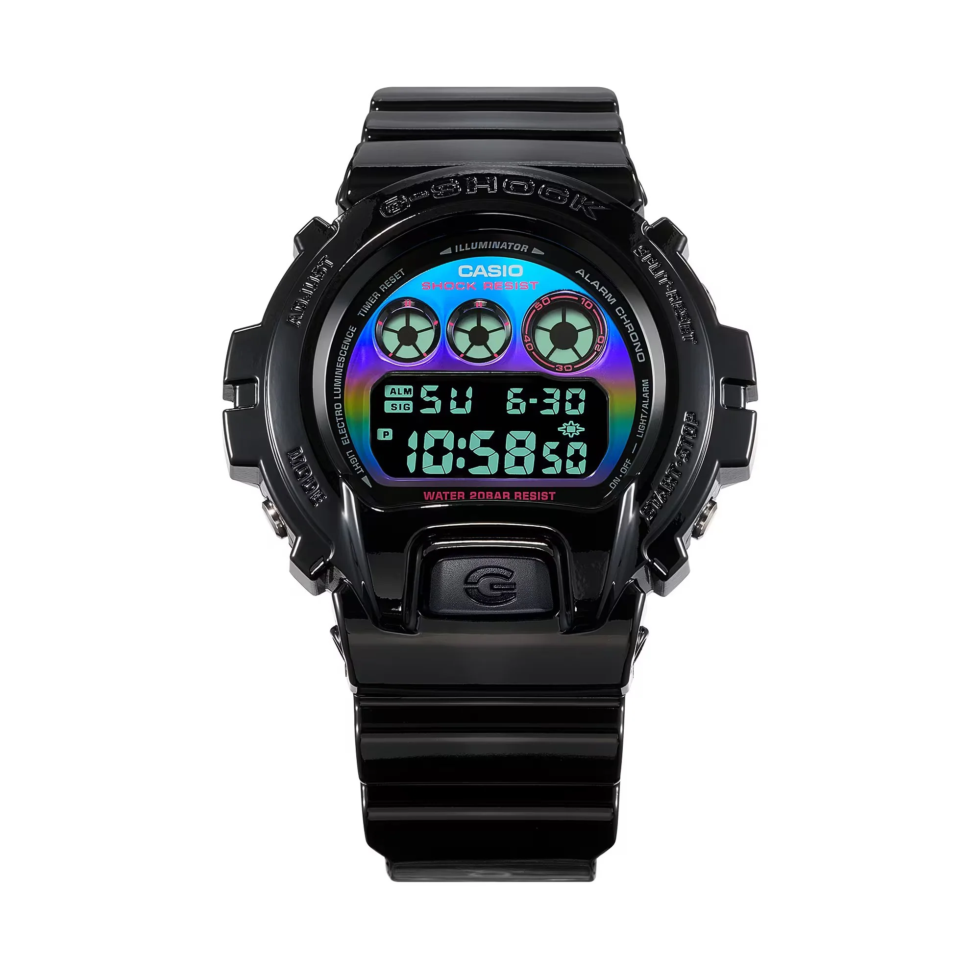 CASIO G-SHOCK DW-6900RGB-1DR VIRTUAL RAINBOW DIGITAL BLACK WATCH - Image 3