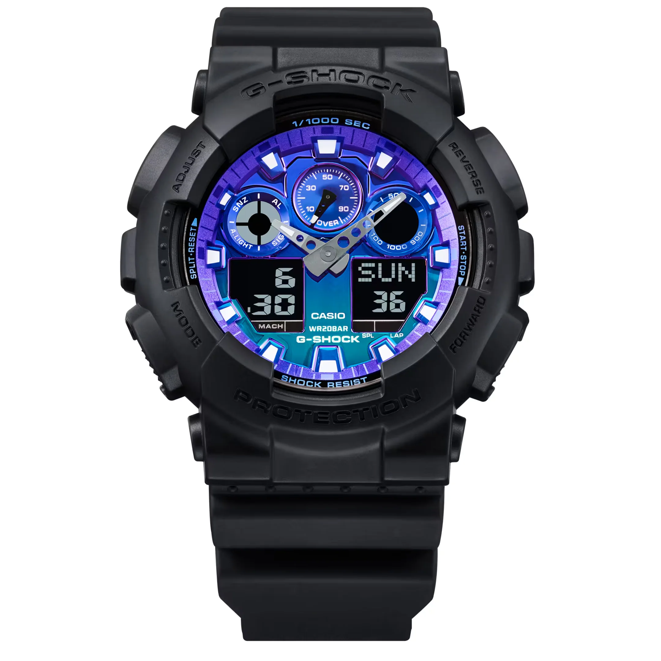 CASIO G-SHOCK GA-100FL-1ADR STANDARD ANALOG-DIGITAL BLUE MEN WATCH - Image 8