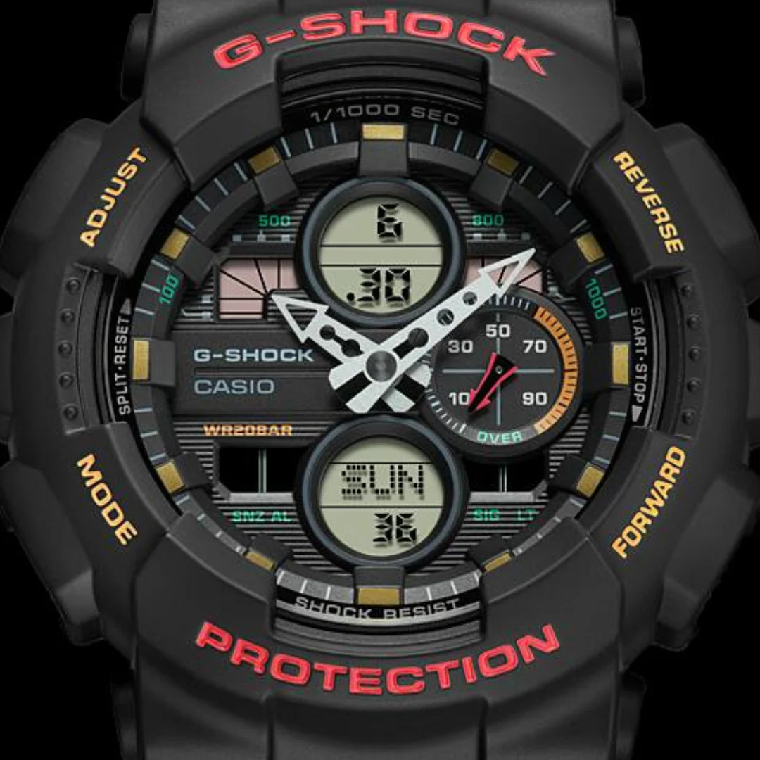 CASIO G-SHOCK GA-140-1A4DR STANDARD ANALOG-DIGITAL BLACK WATCH - Image 4