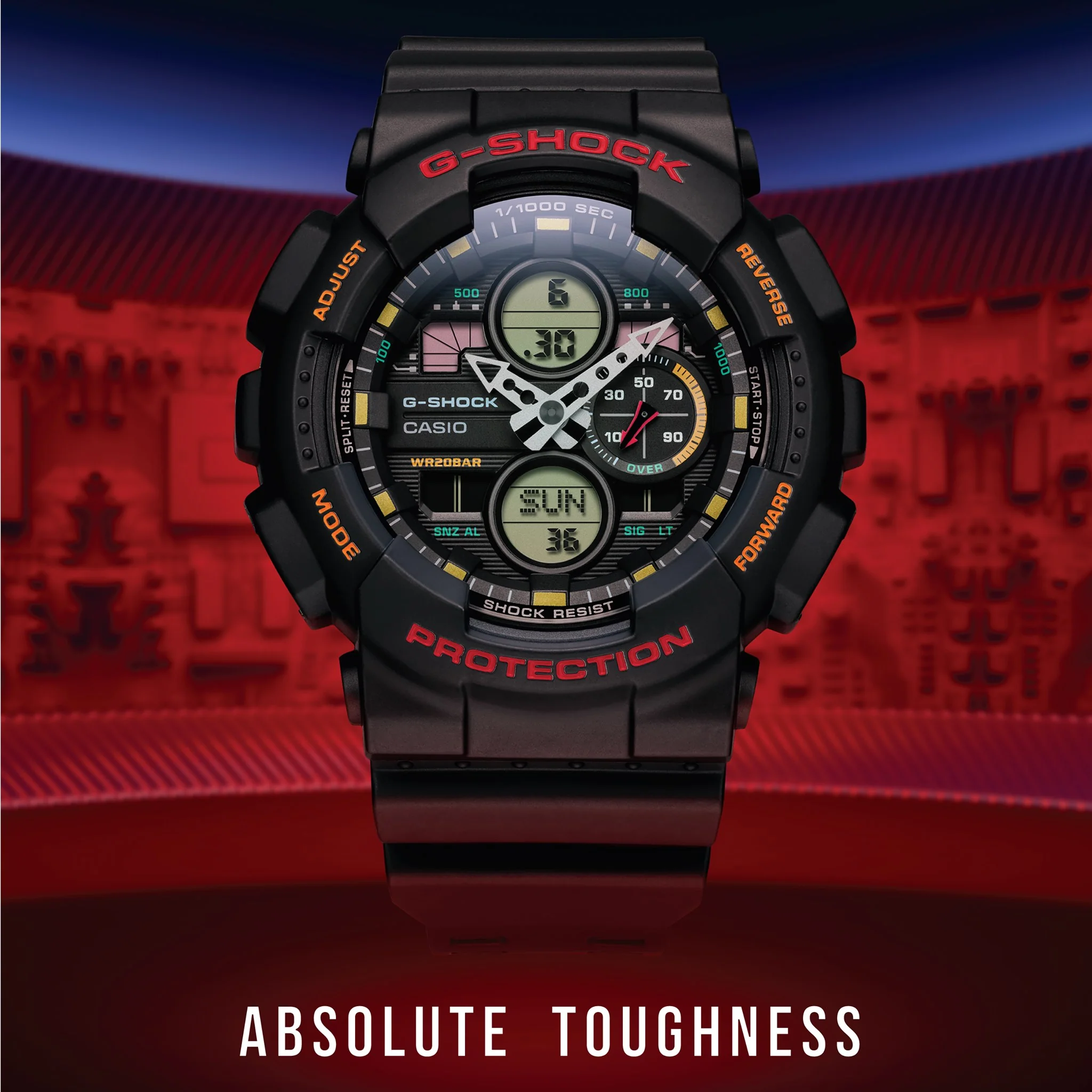 CASIO G-SHOCK GA-140-1A4DR STANDARD ANALOG-DIGITAL BLACK WATCH - Image 5
