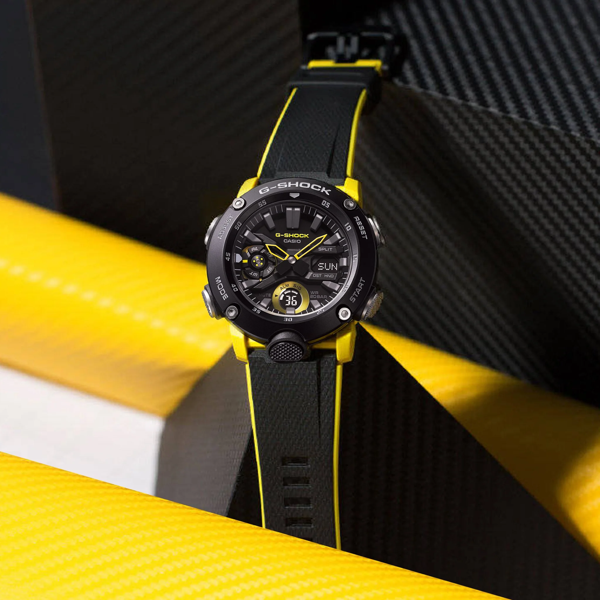 CASIO G-SHOCK GA-2000-1A9DR STANDARD ANALOG-DIGITAL YELLOW BLACK WATCH - Image 6