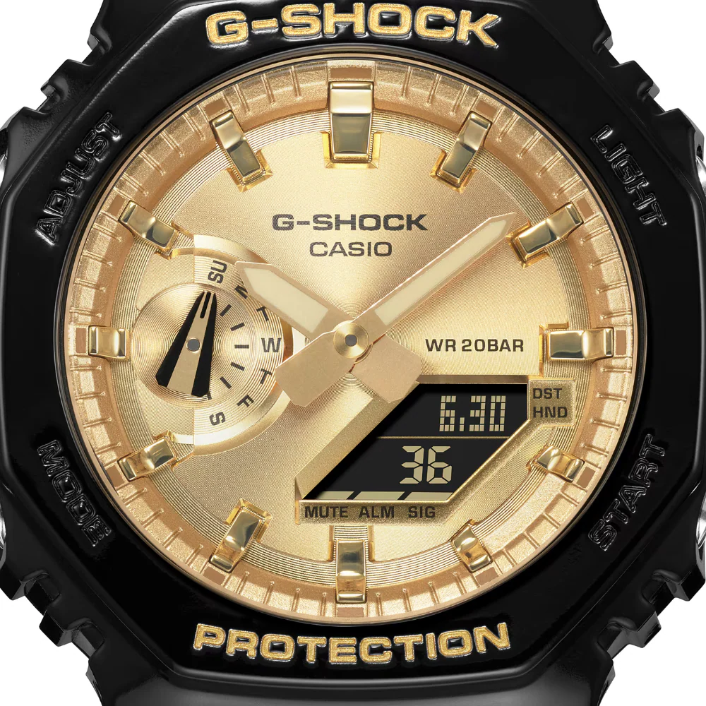 CASIO G-SHOCK GA-2100GB-1ADR ANALOG-DIGITAL BLACK GOLD WATCH - Image 4