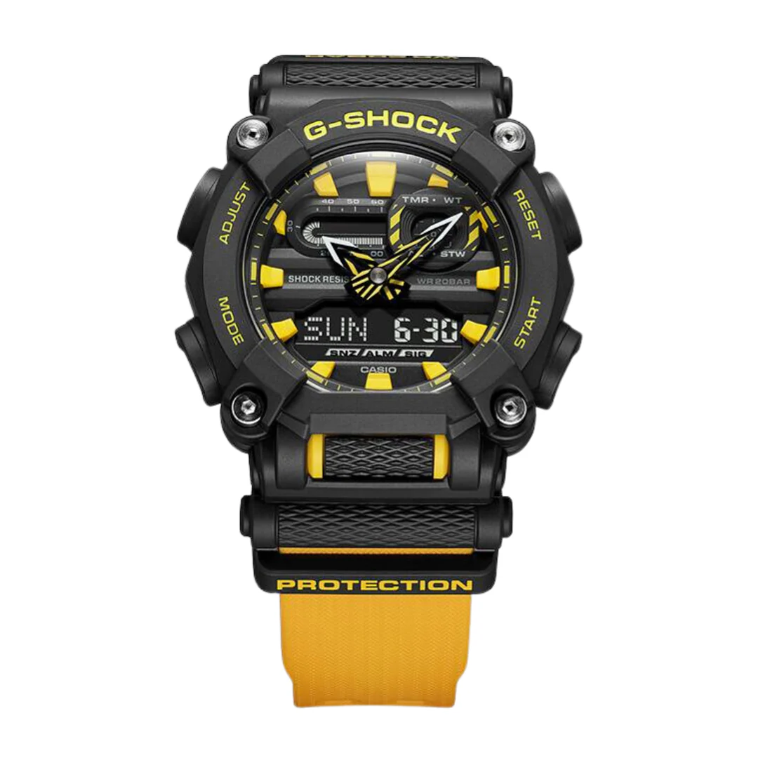 CASIO G-SHOCK GA-900A-1A9DR STANDARD ANALOG-DIGITAL BLACK AND YELLOW WATCH - Image 3
