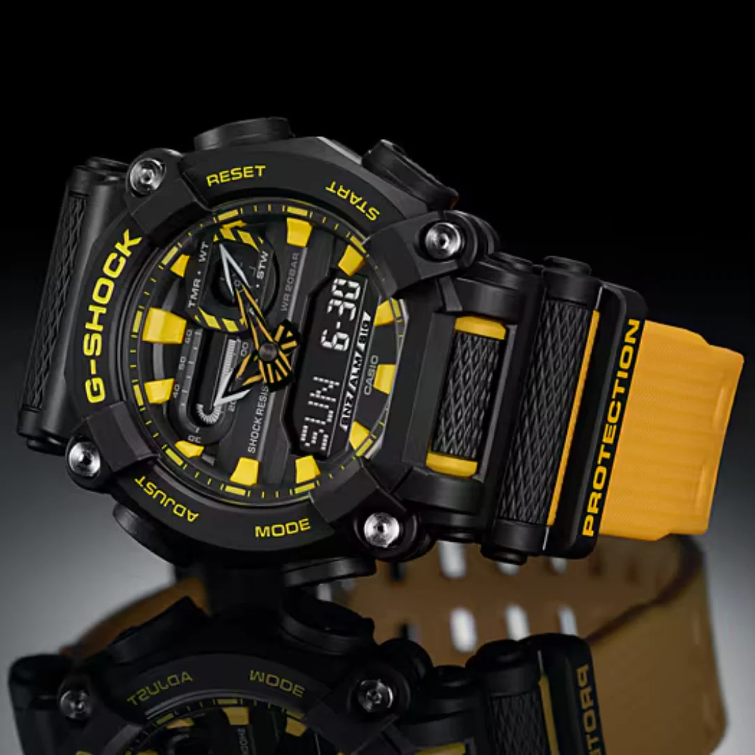 CASIO G-SHOCK GA-900A-1A9DR STANDARD ANALOG-DIGITAL BLACK AND YELLOW WATCH - Image 4