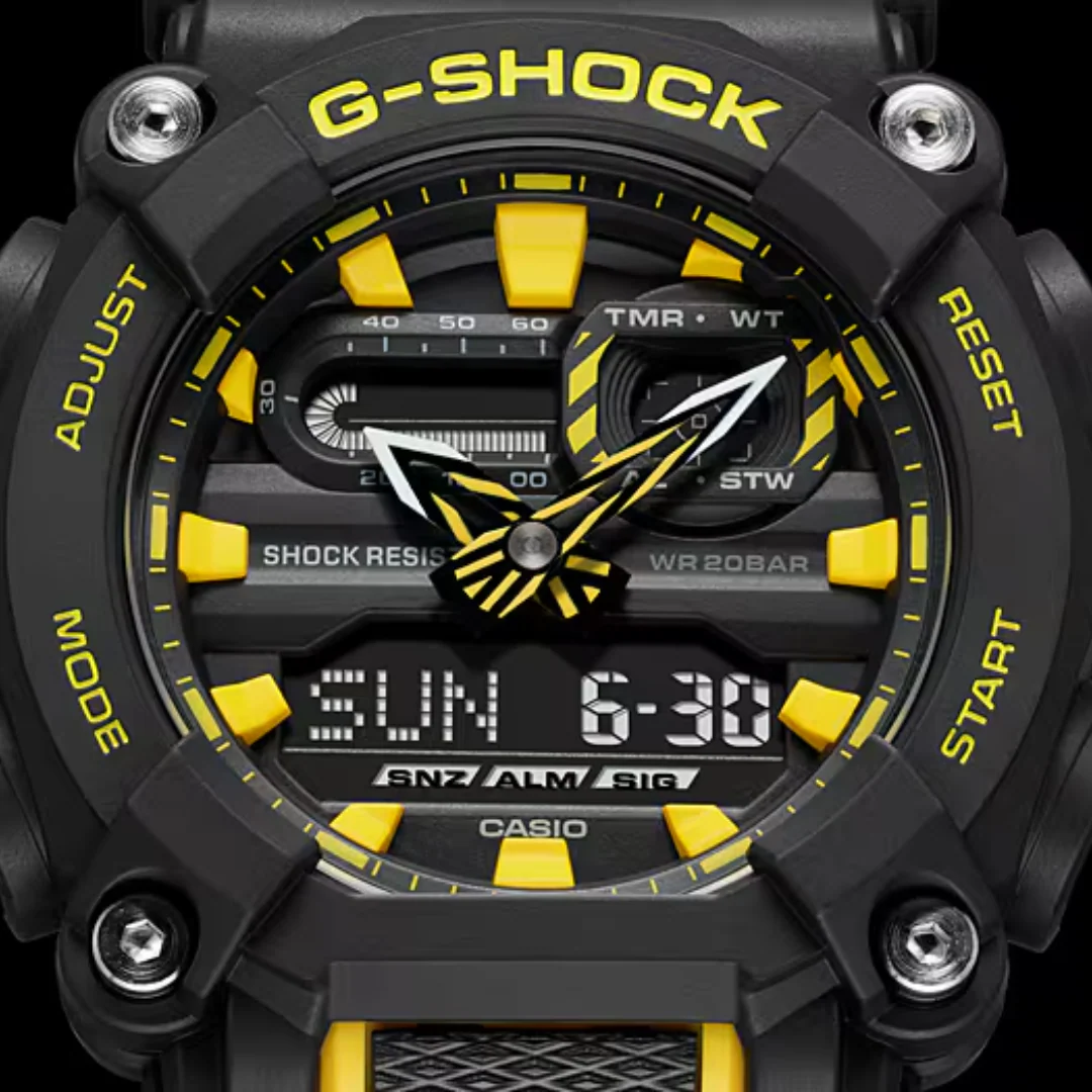 CASIO G-SHOCK GA-900A-1A9DR STANDARD ANALOG-DIGITAL BLACK AND YELLOW WATCH - Image 5