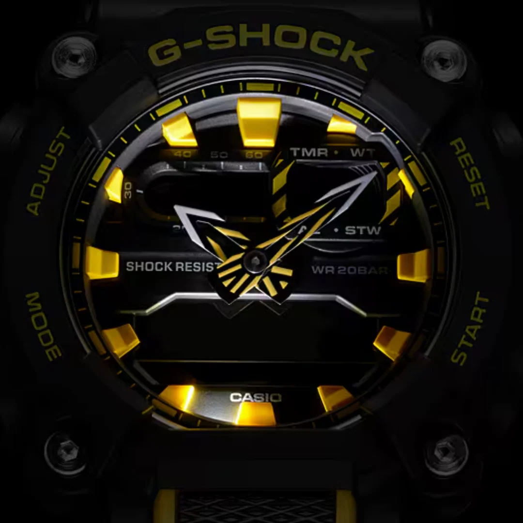 CASIO G-SHOCK GA-900A-1A9DR STANDARD ANALOG-DIGITAL BLACK AND YELLOW WATCH - Image 6
