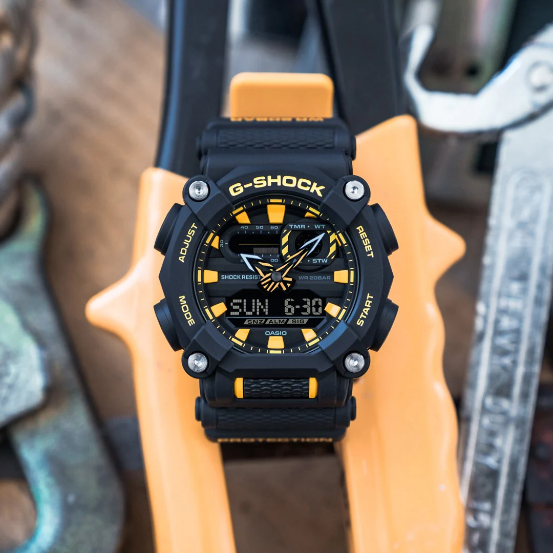 CASIO G-SHOCK GA-900A-1A9DR STANDARD ANALOG-DIGITAL BLACK AND YELLOW WATCH - Image 7