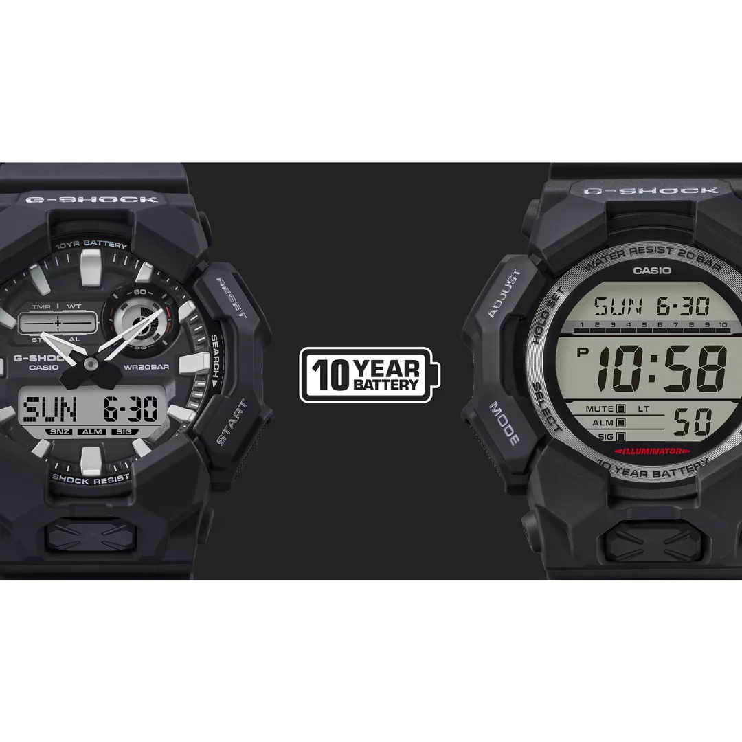 CASIO G-SHOCK GD-010-1DR STANDARD DIGITAL BLACK WATCH - Image 10