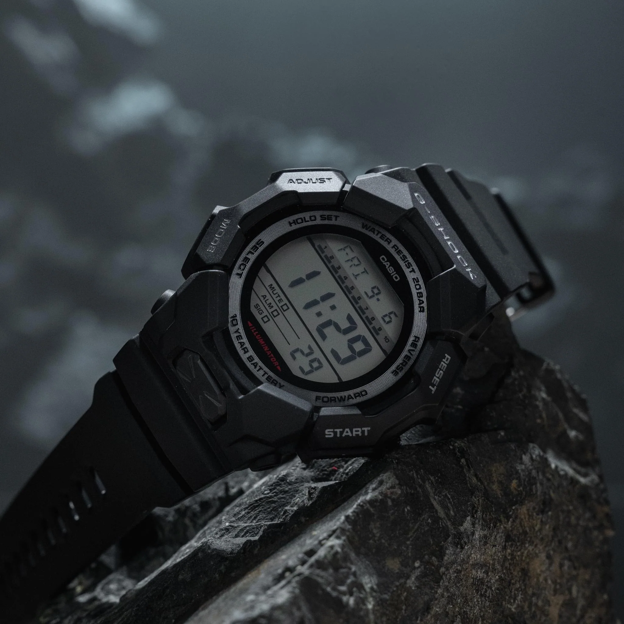 CASIO G-SHOCK GD-010-1DR STANDARD DIGITAL BLACK WATCH - Image 14