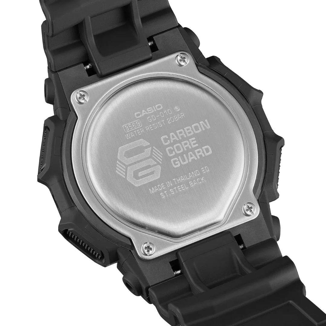 CASIO G-SHOCK GD-010-1DR STANDARD DIGITAL BLACK WATCH - Image 4