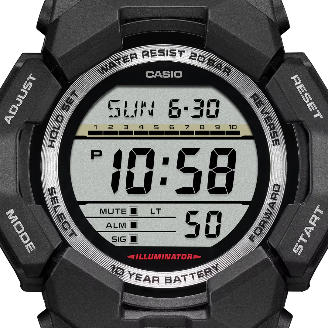 CASIO G-SHOCK GD-010-1DR STANDARD DIGITAL BLACK WATCH - Image 6
