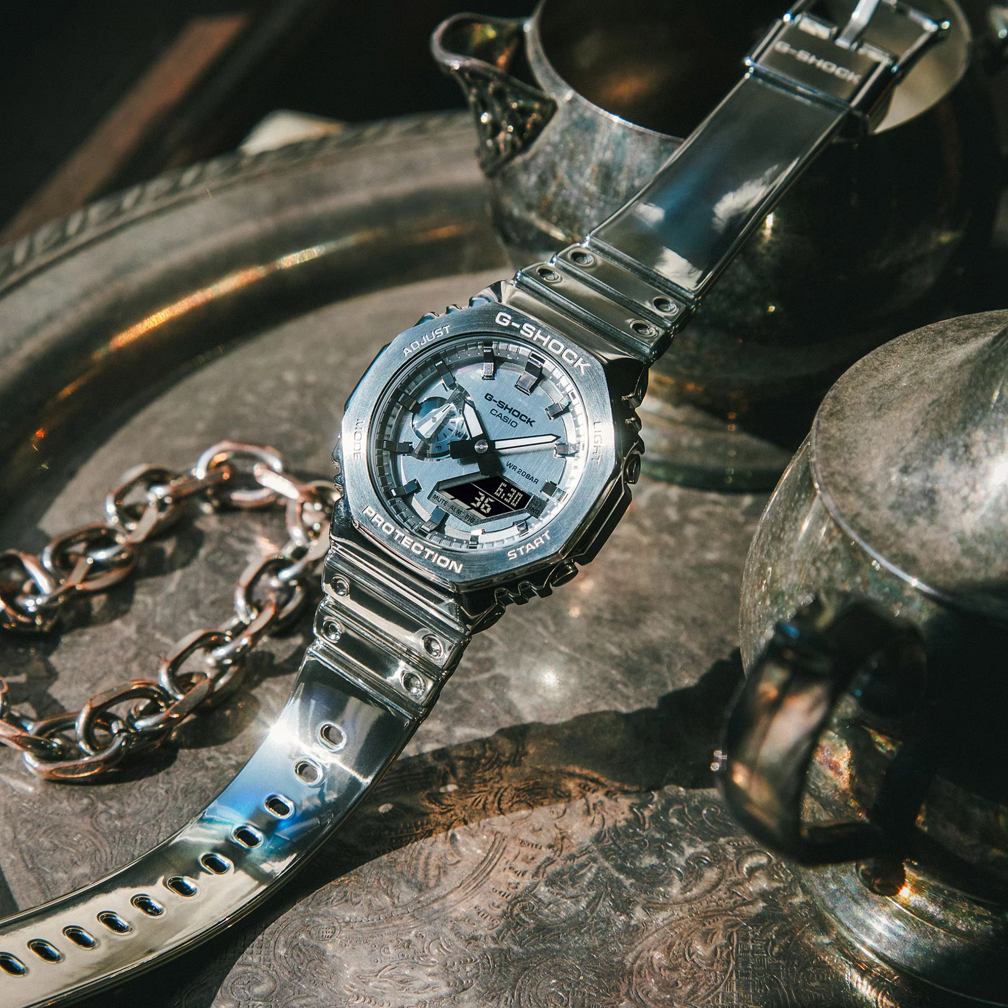 CASIO G-SHOCK G-STEEL GM-2100YM-8ADR FINE METALLIC ANALOG-DIGITAL SILVER WATCH - Image 5