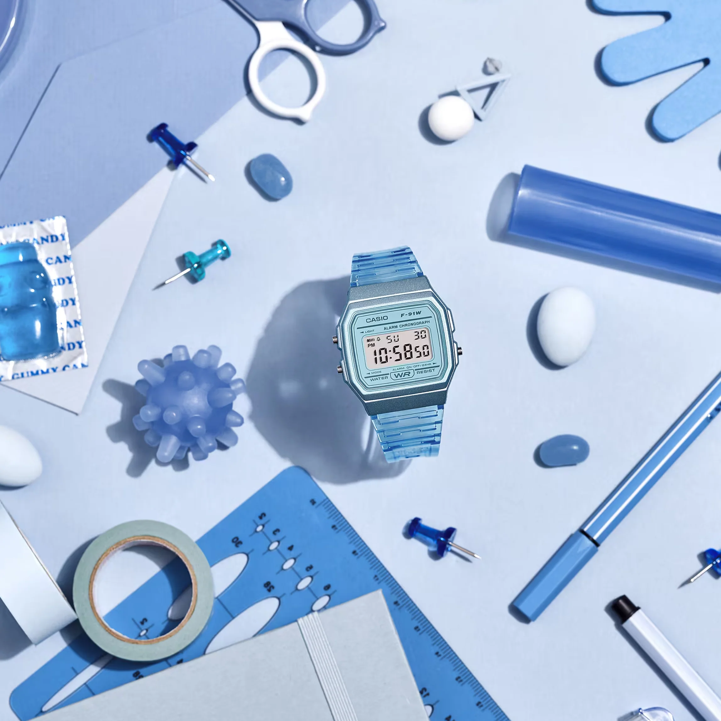 CASIO GENERAL F-91WS-2DF DIGITAL BLUE WOMEN WATCH - Image 3