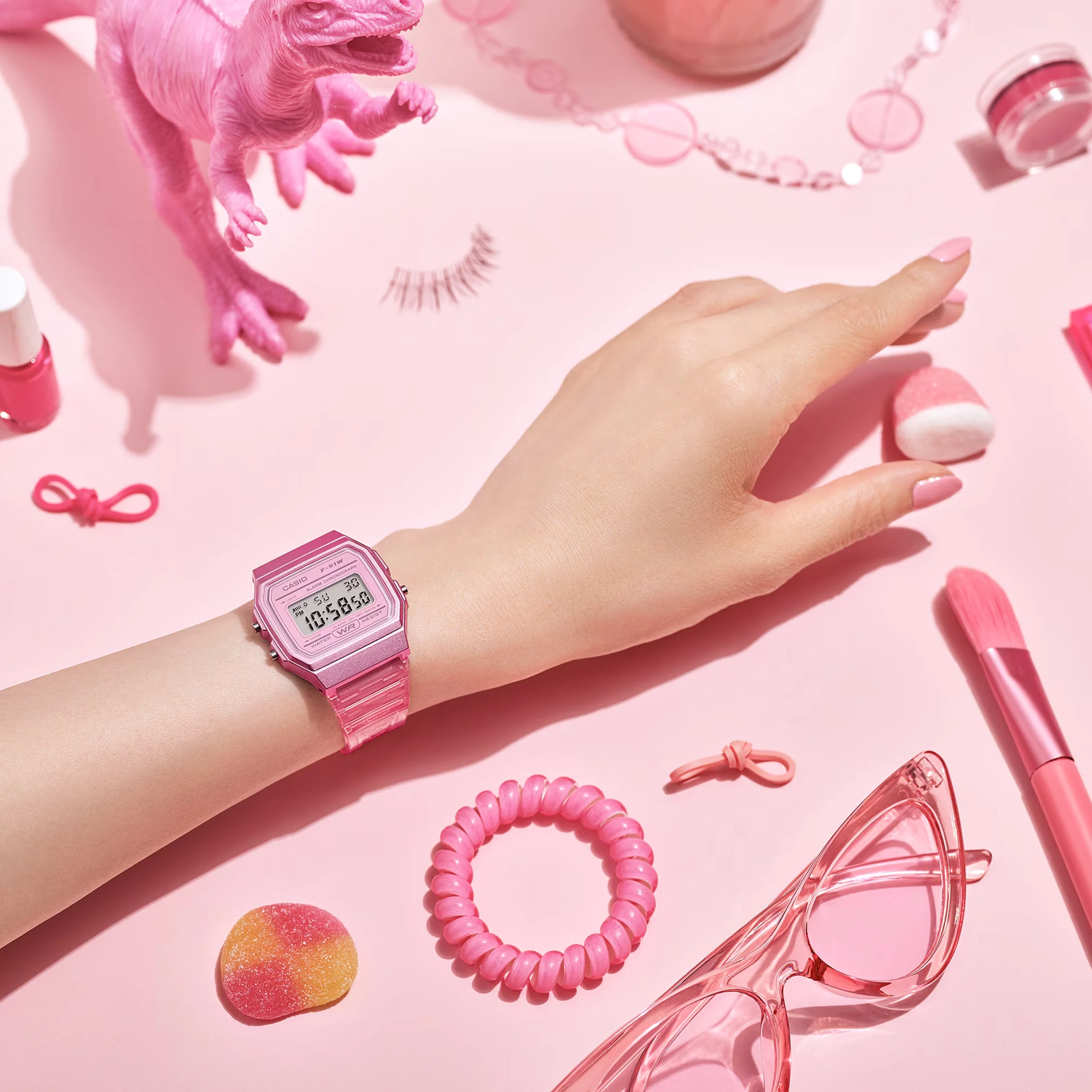 CASIO GENERAL F-91WS-4DF DIGITAL PINK WOMEN WATCH - Image 3