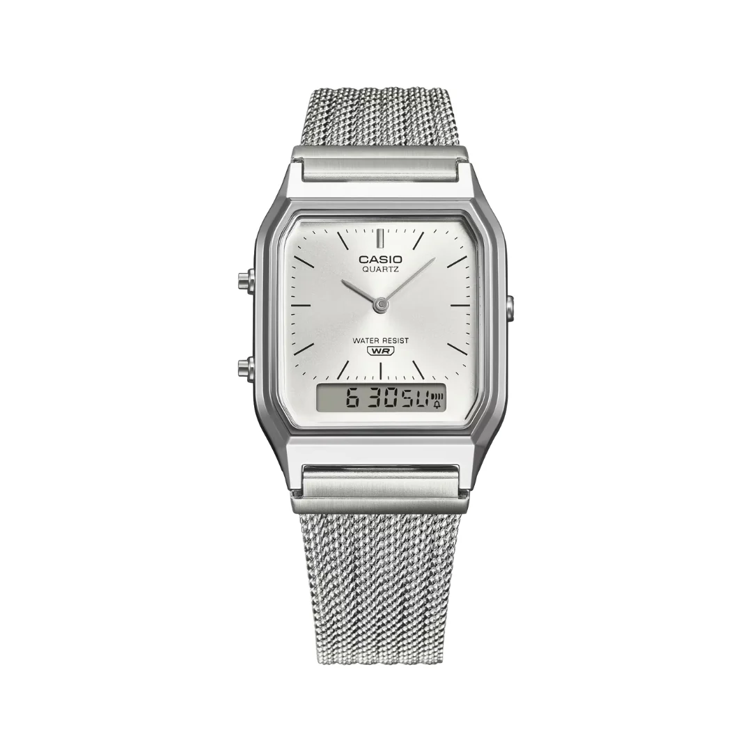 CASIO GENERAL VINTAGE AQ-230EM-7ADF ANALOG-DIGITAL SILVER UNISEX WATCH - Image 5