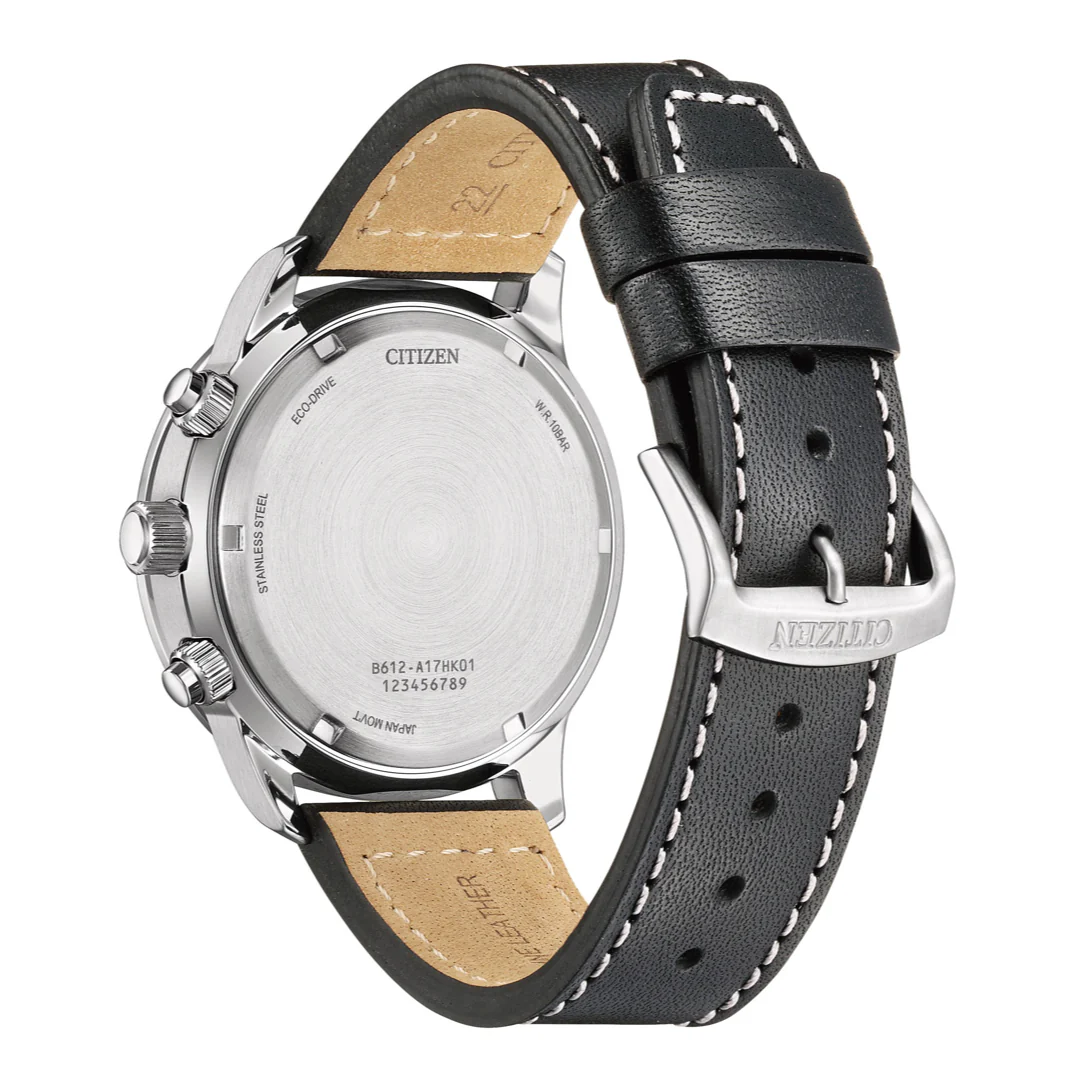 CITIZEN CA0880-07A ECO-DRIVE CHRONOGRAPH LEATHER MEN WATCH - Image 2