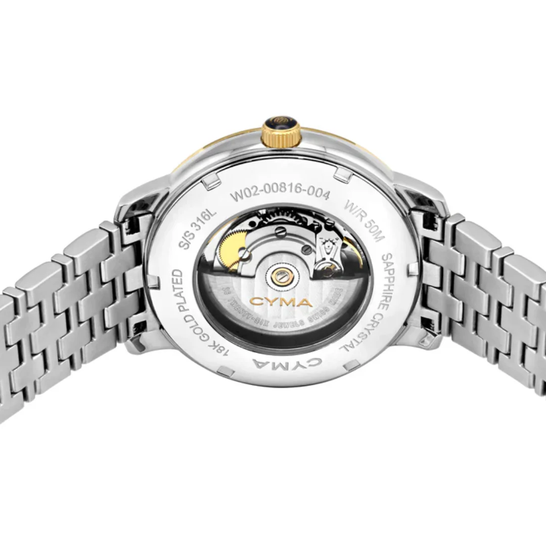 CYMA EUROPA W02-00816-004 3 HANDS AUTOMATIC TWO-TONE STAINLESS STEEL MEN WATCH - Image 3