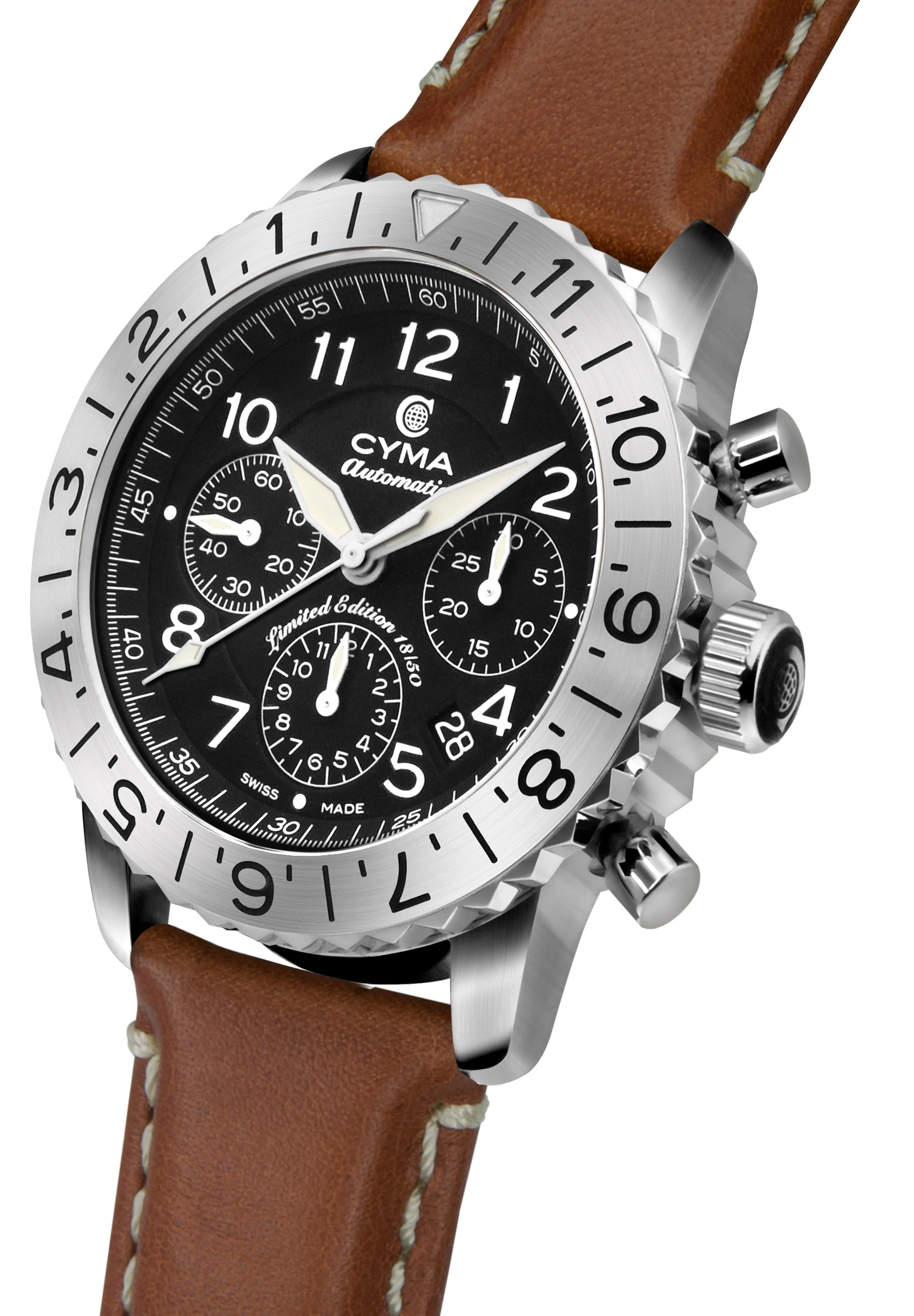 CYMA W02-00684-001BR GRAND MAESTRO THE PILOT LIMITED EDITION AUTOMATIC CHRONOGRAPH MEN WATCH - Image 2