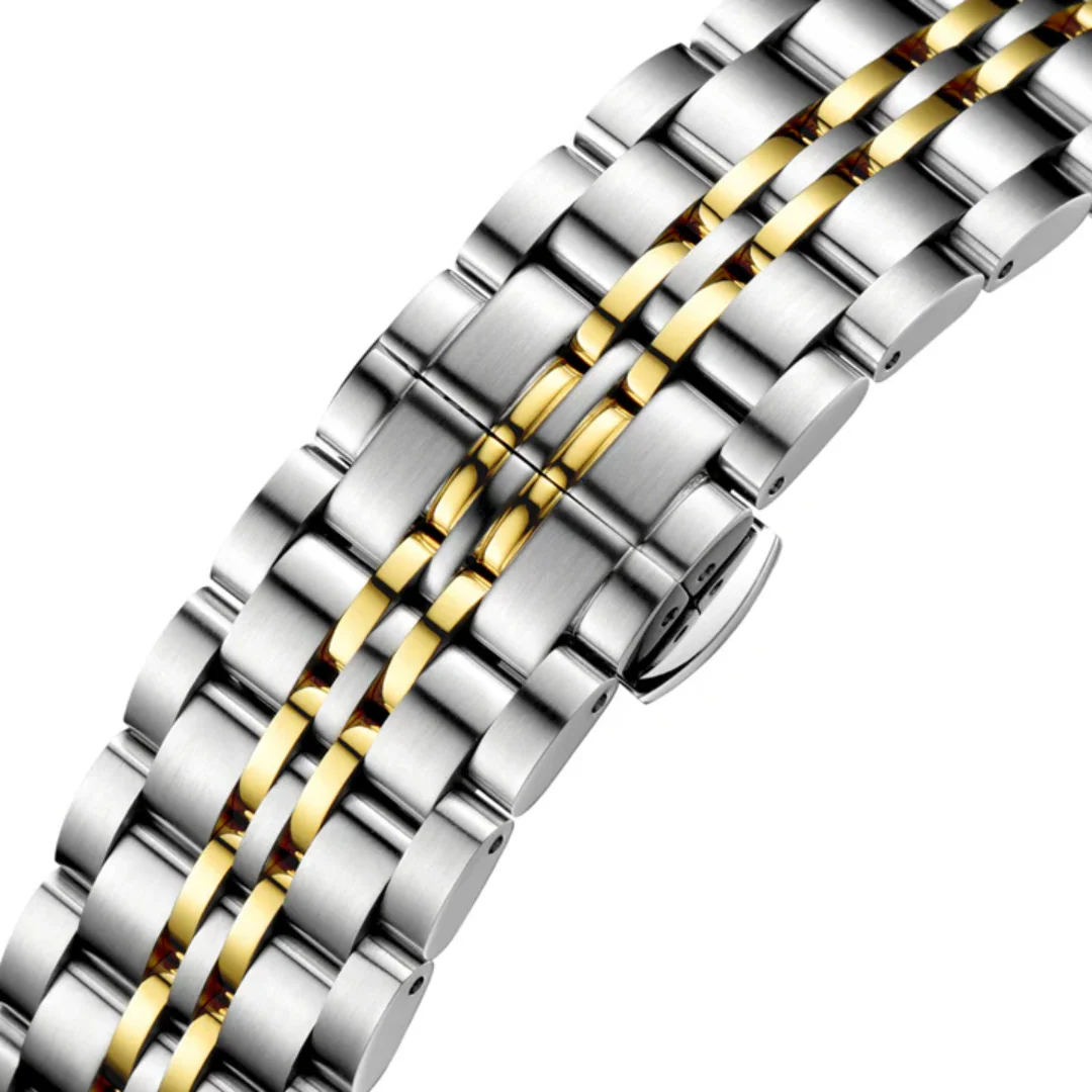 CYMA W02-00814-003 CHARISMA 3 HANDS AUTOMATIC MECHANICAL TWO-TONE STAINLESS STEEL MEN WATCH - Image 4