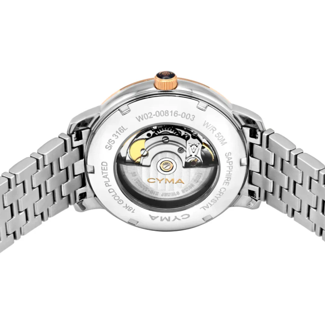 CYMA W02-00816-003 EUROPA 3 HANDS AUTOMATIC TWO-TONE STAINLESS STEEL MEN WATCH - Image 3