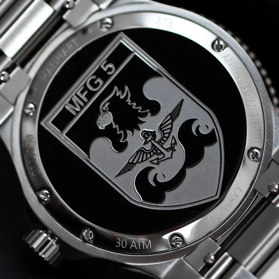 HANHART FLY NAVY MFG5 AEROSPHERE 774.274-6428 LIMITED EDITION STAINLESS STEEL MEN WATCH - Image 5