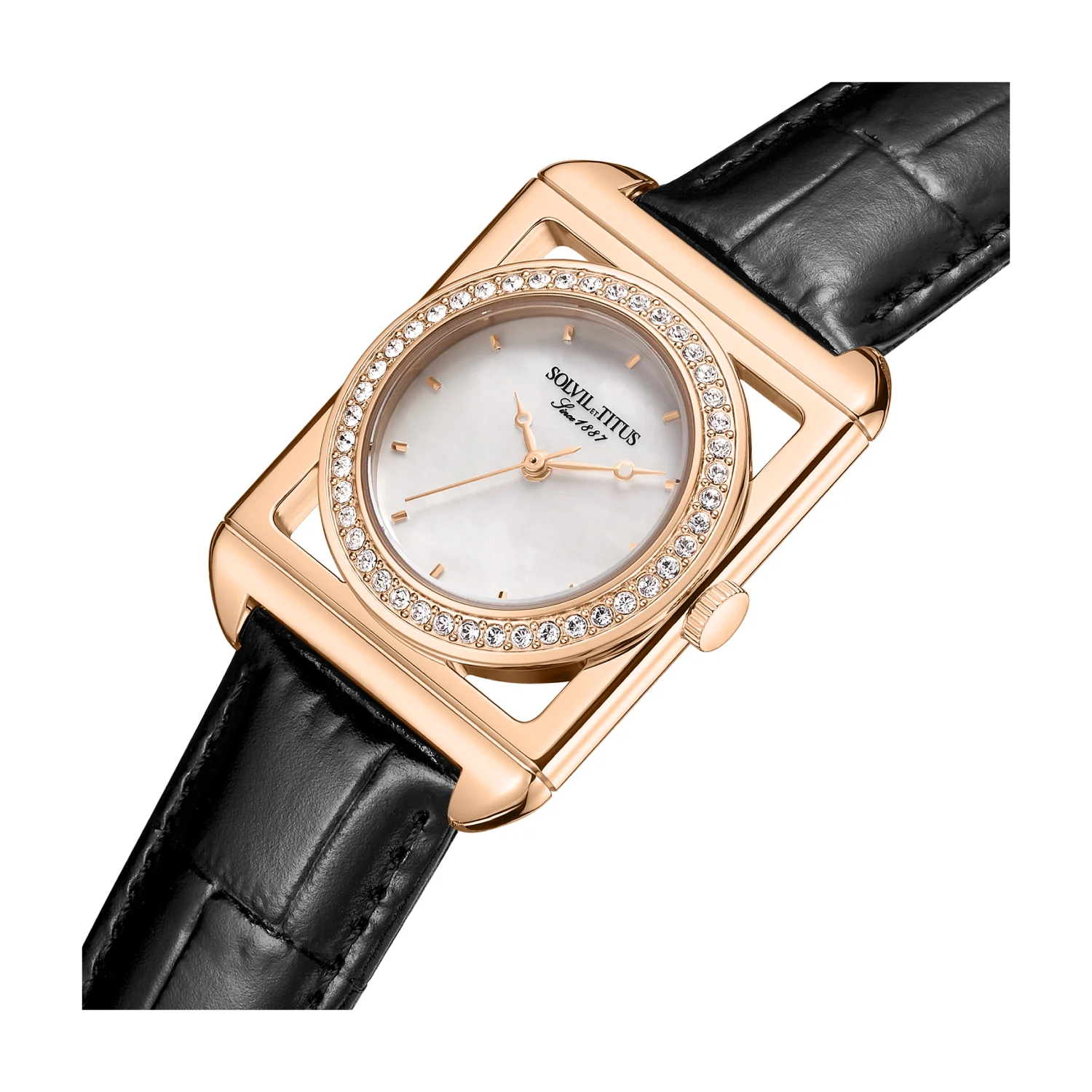 SOLVIL ET TITUS THE LETTER W06-03302-003 3 HANDS QUARTZ LEATHER WOMEN WATCH - Image 2